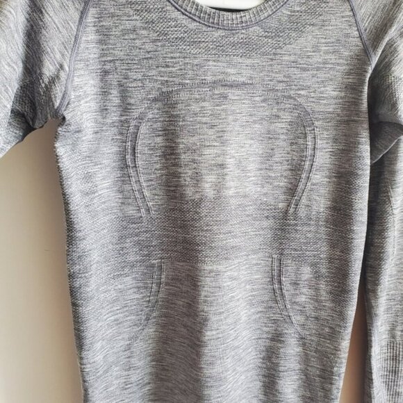 Lululemon Heathered Slate Swiftly Tech Long Sleeve Top Size 8 - Picture 5 of 9